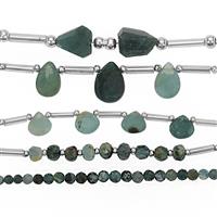 20cts Grandidierite Graduated Faceted Multi Shapes & Size Strand with Spacers ( Pack of 5) 