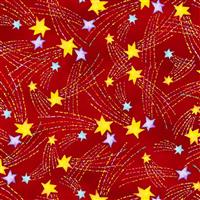 Stay Wild Moon Child in Shooting Stars on Red Fabric 0.5m