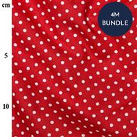 Rose and Hubble Cotton Poplin Spots on Red Fabric Bundle (4m)

