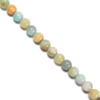 80 cts Chinese Multi-colour Amazonite Plain Rounds Approx 6mm, 38cm Strand
