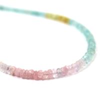 130cts Multi-Colour Beryl Faceted Rondelles Approx 3x1 to 5x3mm, 38cm Strand