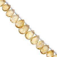 45cts Rio Grande Citrine Top Side Drill Graduated Faceted Pear Approx 8.5x6 to 14x8.5mm, 16cm Strand with Spacers