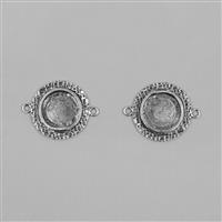 ICE Resin® Antique Silver Milan Round Bezels with Closed Backs ID 15.5mm