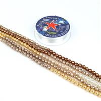 Under Pressure; 6mm x 3m Bronze Ombre Shell Pearl Rounds & 10m Clear Stretch Magic Cord