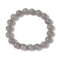 140cts Grey Khotan Jade Plain Rounds Bracelet, Approx 10mm