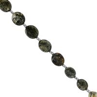 70cts Feather Pyrite Smooth Oval Approx 7x8 to 9.5x11mm, 20cm Strand With Spacers