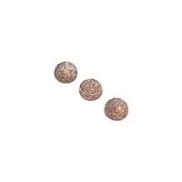 Light Pink Coin Resin Glitter Cabochons, Approx 10mm (3pcs/pack)