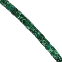 50cts Dyed Forest Green Terra Jasper Heshi Beads Approx 4x2mm, 38cm