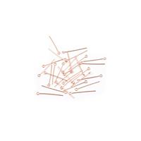 Rose Gold Plated 925 Sterling Silver Eye Pins Approx 25mm 22 Gauge (0.64mm) (30pcs)