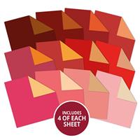 Duo Colour Paper Pad - Reds & Oranges, 48-sheet 8" x 8" paper pad on 150gsm paperstock
