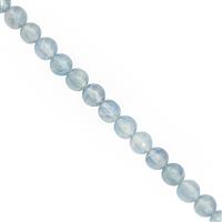 42cts Blue Calcite Smooth Round Approx 5.5 to 6.25mm, 15cm Strand
