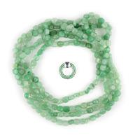 Rain forest; Emerald CZ Donut, Silver Plated Approx 20mm, 400cts Green Aventurine