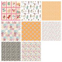 Poppie Cotton Pink Hopscotch & Freckles Fabric Bundle: Panel & Fabrics (3.5m)