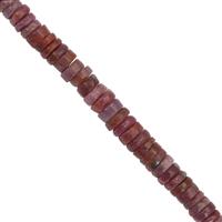 65cts  Natural Ruby Smooth Wheels Approx 4 to 6mm, 20cm Strand