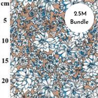 Sand Floral Linen Rayon Prints Fabric Bundle (2.5m)