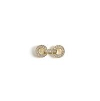 Gold Plated Base Metal CZ Clasp Approx 10x23mm (1pc)