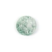 320cts Type A Jadeite Double sided Carved Round Landscape Piece, Approx. 50mm to 55mm