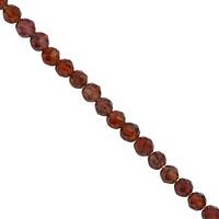 12cts Mogok Jedi Red Spinel Faceted Round Approx 1.5 to 2mm, 37cm Strand