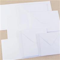 Paper Dienamics Diamond white Creased cards and envelopes pack - assorted shapes