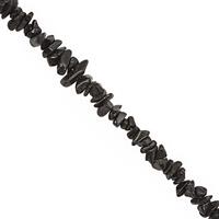 540cts Black Tourmaline Nugget Approx 2x1 to 9x5mm, 100 inch Strand