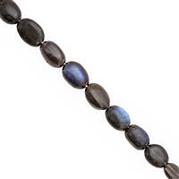 42cts Labradorite Graduated Smooth Oval Approx 6x5 to 10x8mm, 20cm Strand