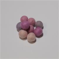 Pink/Lilac Felt Pompoms, 20mm (20pk)
