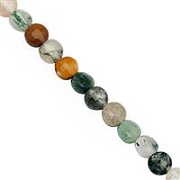 22cts Multi-Colour Quartz Faceted Puffy Coin Approx 4 to 4.50mm, 30cm Strand