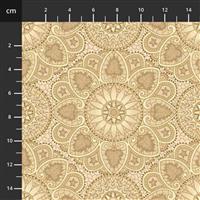 Henry Glass Cottage Linen Damask Paisley Extra Wide Backing Fabric 0.5m (274cm Width)