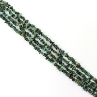 450cts Emerald Chips Approx 4x1 - 8x4mm, 60" Strand