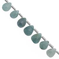 32cts Grandidierite Faceted Pear Approx 6.5x4.5 to 11.5x8.5mm, 17cm Strand with Spacers