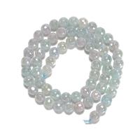 90cts Coated Aqua Agate Faceted Rounds, Approx. 6mm, 38cm Strand