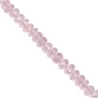15cts Morganite Faceted Rondelles Approx 3x1 to 5x2.5mm, 10cm Strand