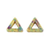 Yellow Porcelain Bead, Open Triangle 14mm (2pcs/pack)