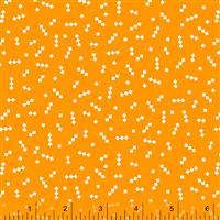 Posy Mod Star On Orange Fabric 0.5m