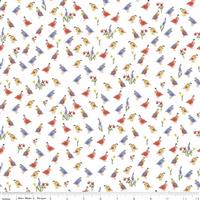 Echo Park Paper Co. Beautiful Day in White Robbin Fabric 0.5m