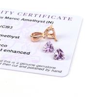 1cts Rose du Maroc Amethyst 6mm & Rose Gold Plated 925 Sterling Silver Triangle Mount