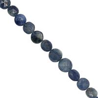 25cts Blue Sapphire Faceted Coin Approx 4 to 7mm, 10cm Strand