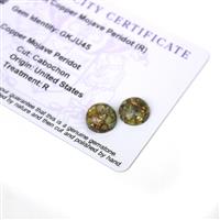 5.25cts Copper Mojave Peridot 10x10mm Round Pack of 2 (R)