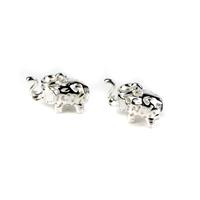 925 Sterling Silver Elephant Charm Approx 8x12mm (2pcs)
