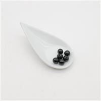 45cts Type A Black Burmese Jadeite Plain Rounds Approx 10mm, 6pcs