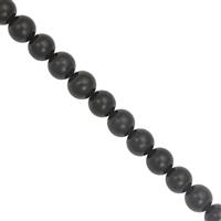 32cts Black Jet Smooth Round Approx 6mm, 20cm Strand