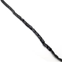 110cts Black Obsidian Faceted Rectangles Approx 8x12mm, 38cm Strand