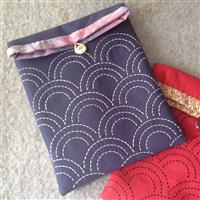 Sew With Beth Navy Sashiko Folded Pouch Kit: Instructions & Fabric