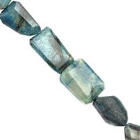 195cts Chrysocolla Faceted Tumble Approx 13x9 to 25x15mm, 23cm Strand