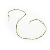 20cts Green Tourmaline Faceted Saucers Approx 2x3mm, 38cm Strand