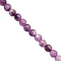 28cts Lepidolite Smooth Round Approx 4.50mm, 19cm Strand