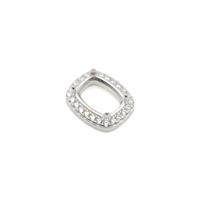 8x6mm 925 Cushion Tab Setting with Pave Setting