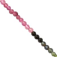 18cts Multi-Colour Tourmaline Plain Round Approx 3 to 3.5mm, 20cm Strand