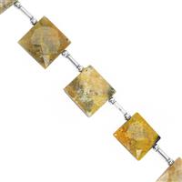75cts Bumble Bee Jasper faceted Square Approx 13 to 16mm, 14cm Strand With Spacers