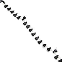95cts Black Obsidian Top Drilled Triangles Approx 8x12mm, 38cm Strand